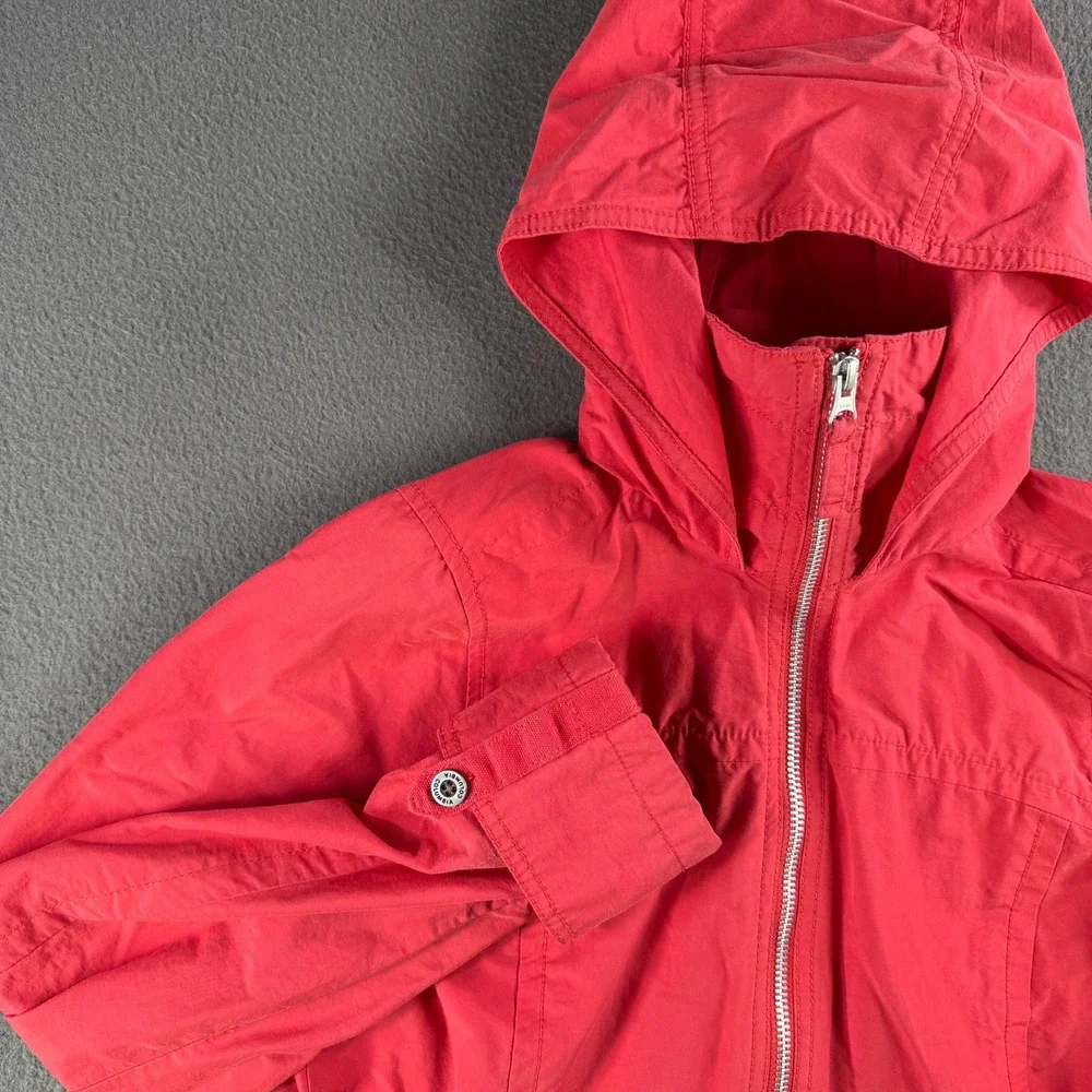 Columbia Jacket Men S Hooded Coral Full Zip Cotton Blend Hiking Outdoors‎